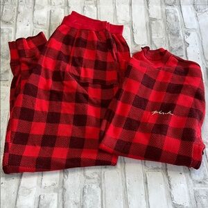 PINK Victoria's Secret Red and Black Plaid Pajamas